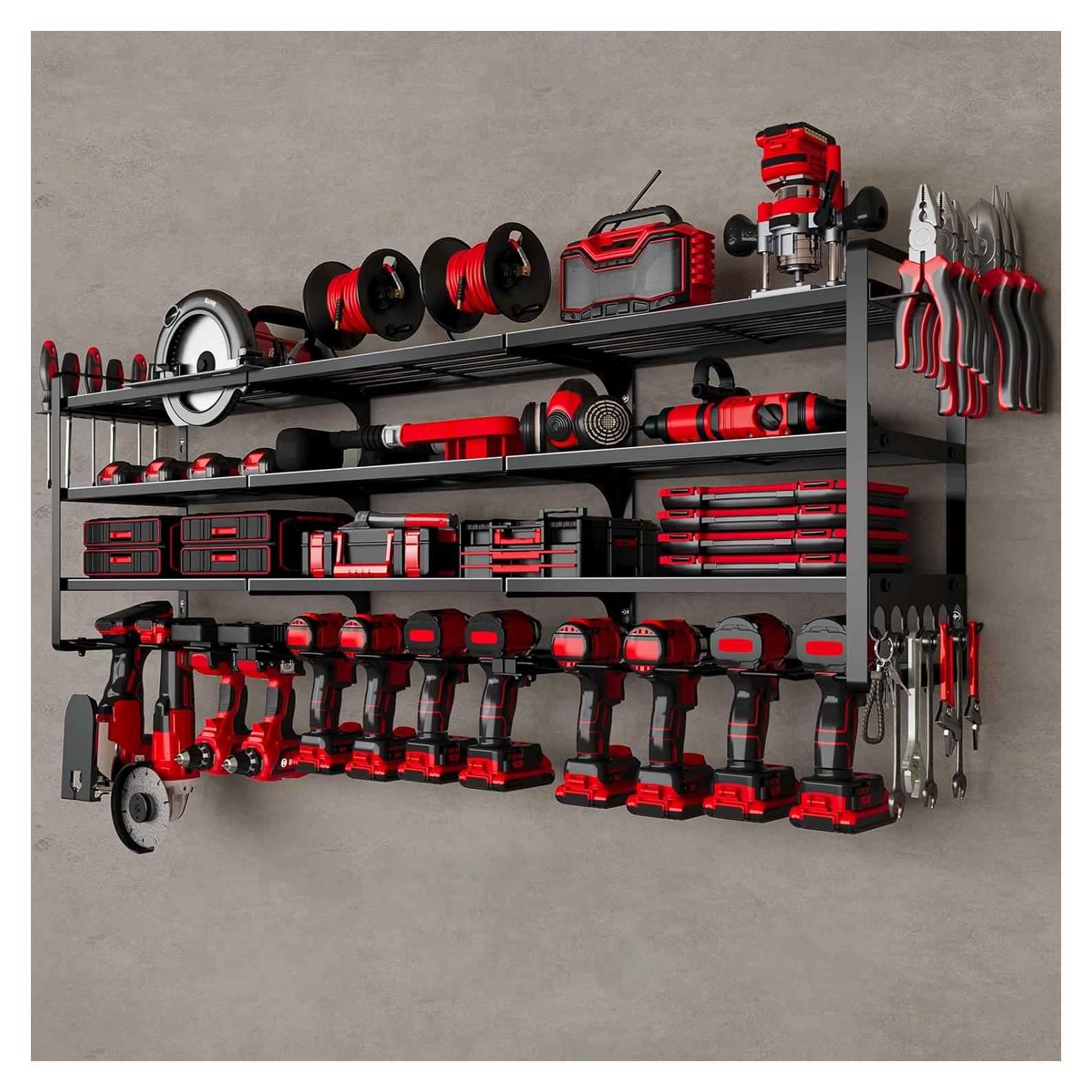 Organizador de Herramientas de Pared NattyDot 4 Estantes Negro