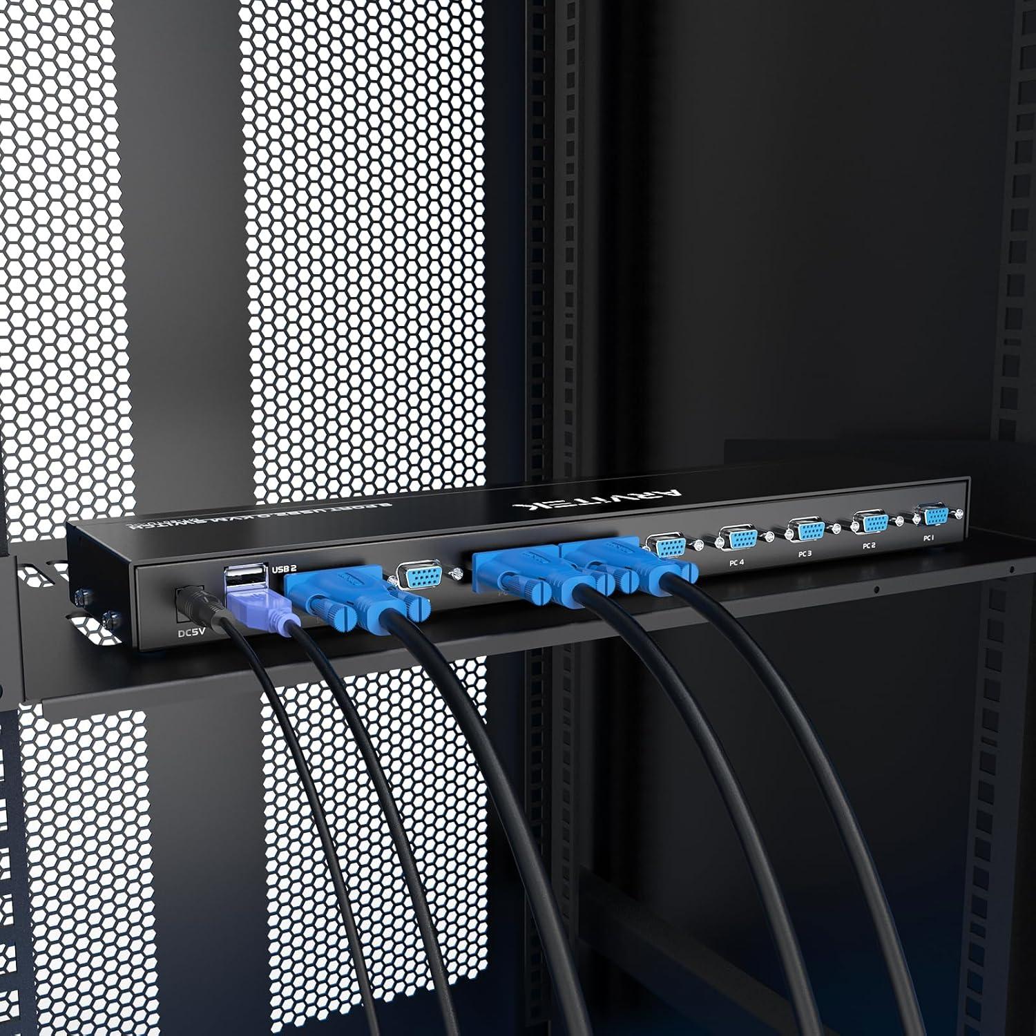 Conmutador KVM VGA 8 Puertos Arvitek AT-801UK-L USB