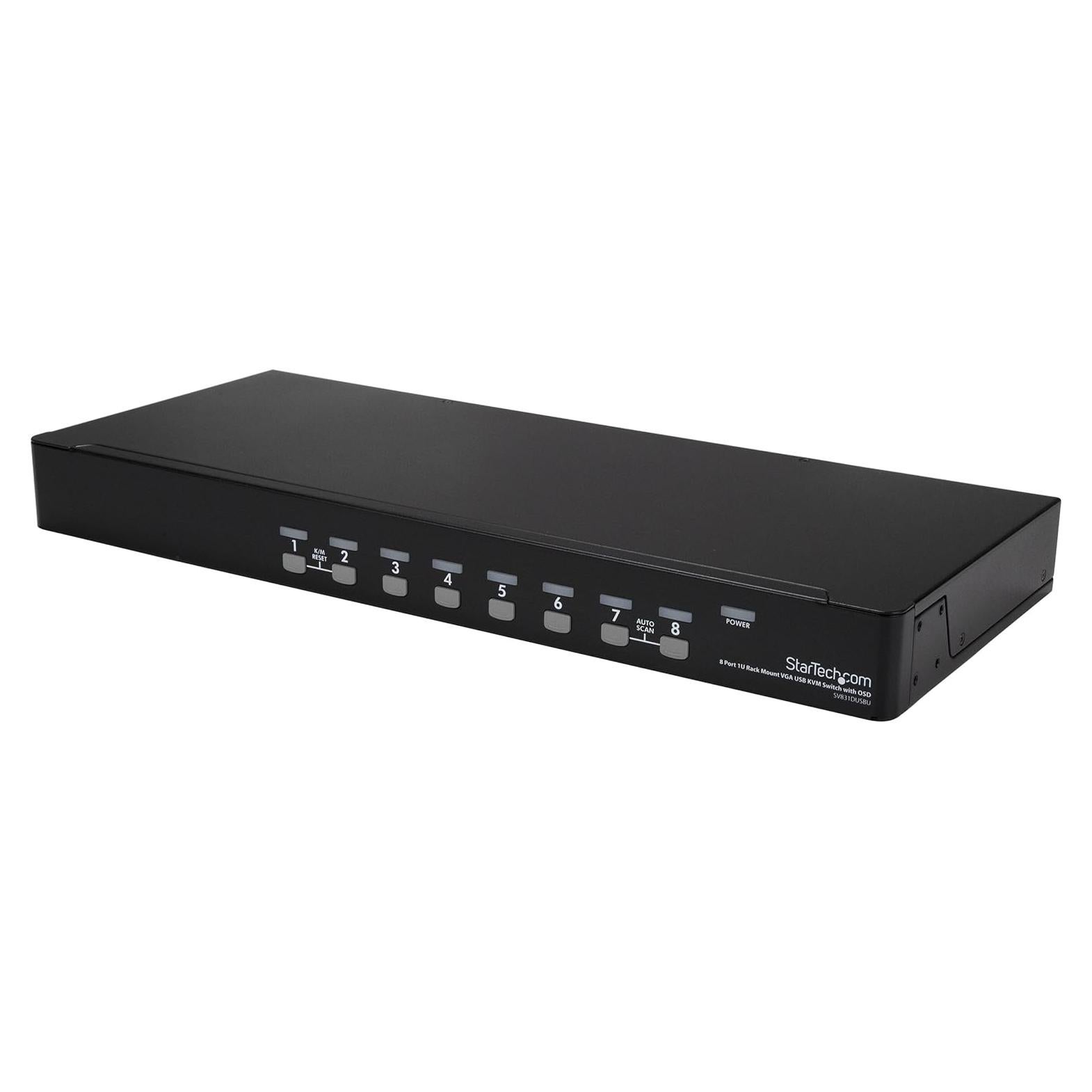 Conmutador KVM USB 8 Puertos StarTech SV831DUSBUK Rack 1U