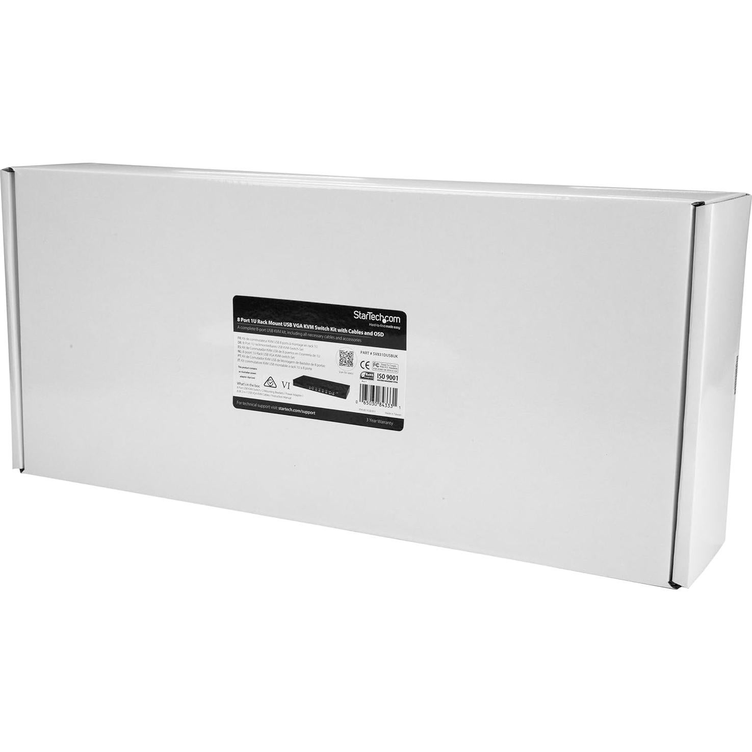 Conmutador KVM USB 8 Puertos StarTech SV831DUSBUK Rack 1U