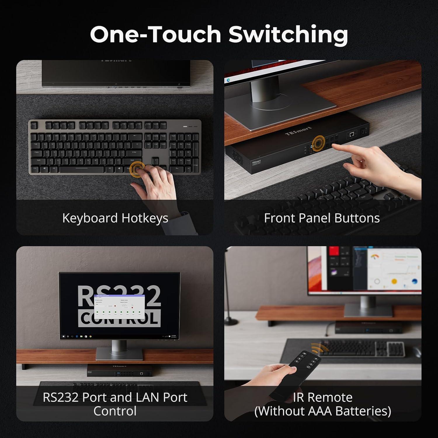 Interruptor KVM HDMI 8 Puertos TESmart 4K@60Hz USB 3.0