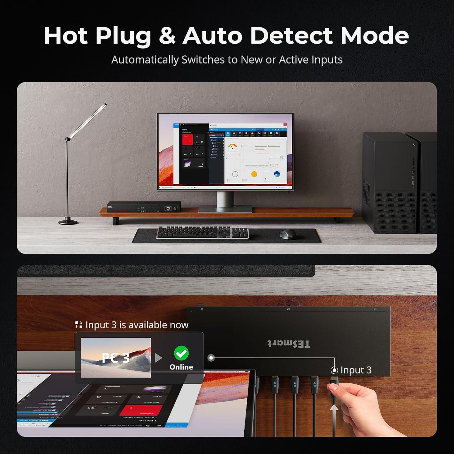 Interruptor KVM HDMI 8 Puertos TESmart 4K@60Hz USB 3.0