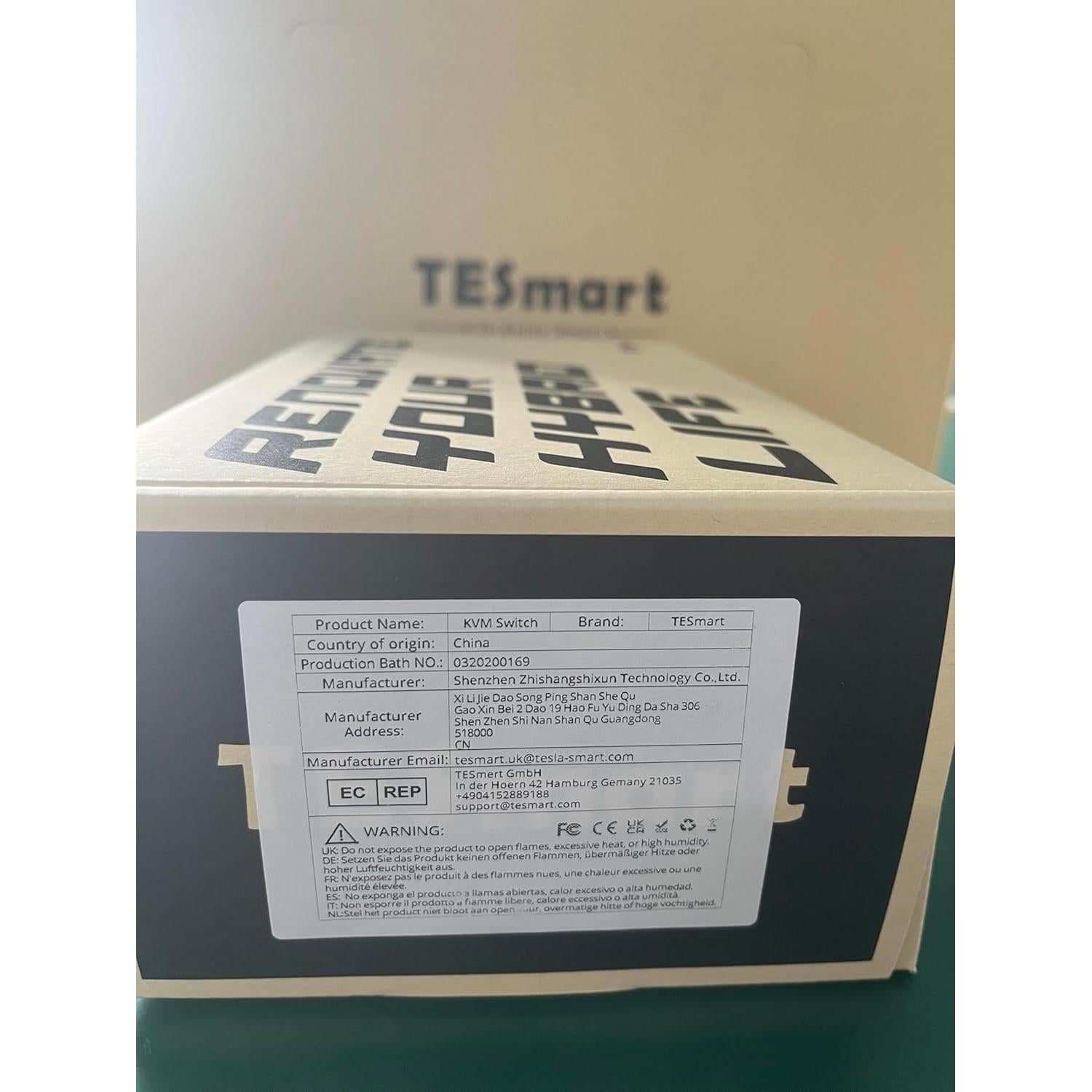 Extensor KVM VGA TESmart 300m 1080P 60Hz por Cable Ethernet