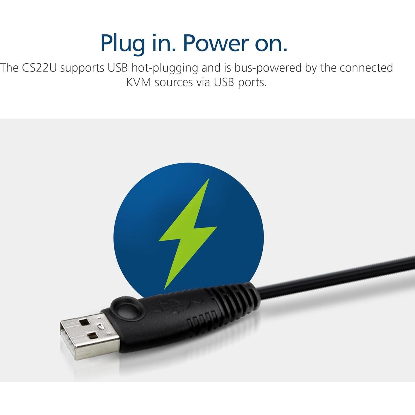 Interruptor KVM ATEN CS22U 2 Puertos USB VGA 15.24x5.08cm
