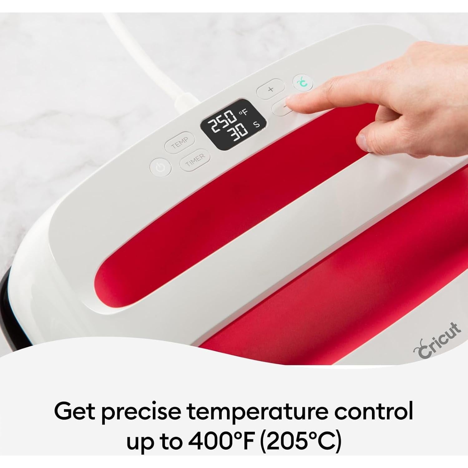 Cricut EasyPress 2 Heat Press Machine (12 in x 10 in), Ideal for T-Shirts, Tote Bags, Pillows, Aprons & More, Precise Temperature Control, Features Insulated Safety Base & Auto-Off, Raspberry