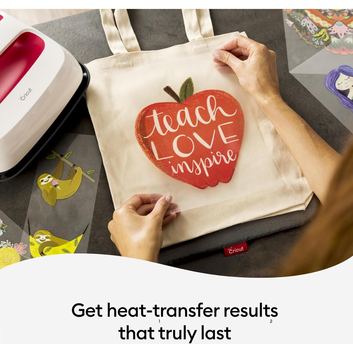 Cricut EasyPress 2 Heat Press Machine (12 in x 10 in), Ideal for T-Shirts, Tote Bags, Pillows, Aprons & More, Precise Temperature Control, Features Insulated Safety Base & Auto-Off, Raspberry