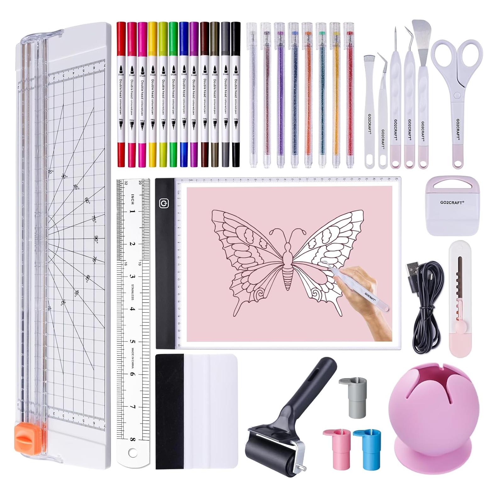 GO2CRAFT Kit de Herramientas para Cricut 37 Piezas con Luz LED