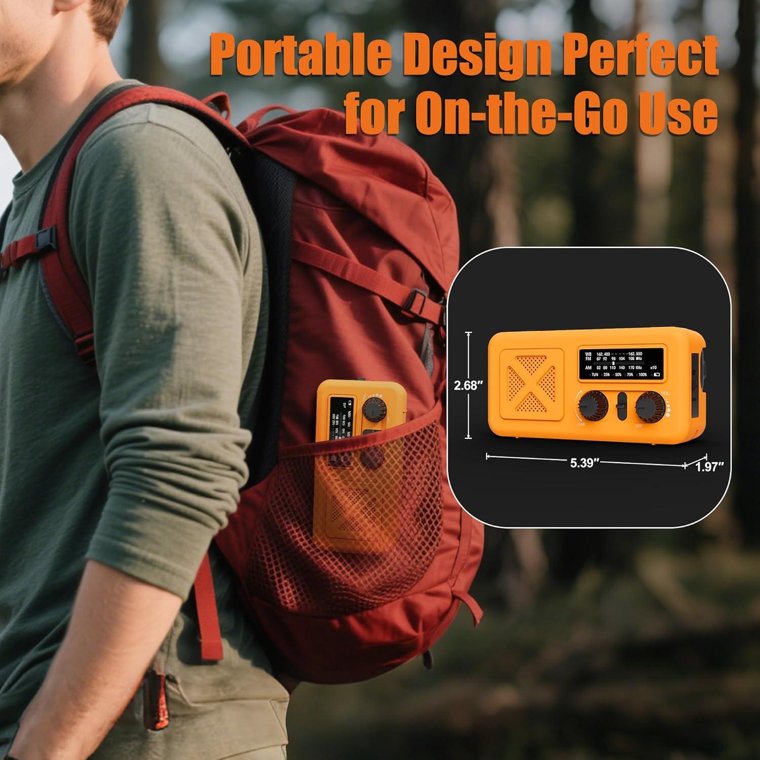 Radio de Emergencia Vokida 5000mAh Solar Manivela NOAA