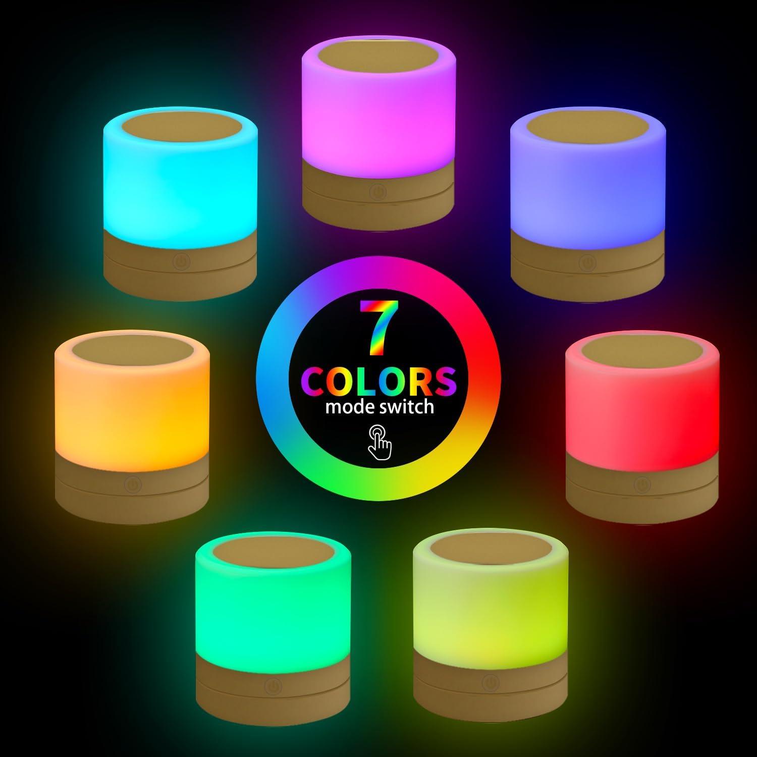 Luz Nocturna Recargable ERUN Dorada con Control Remoto