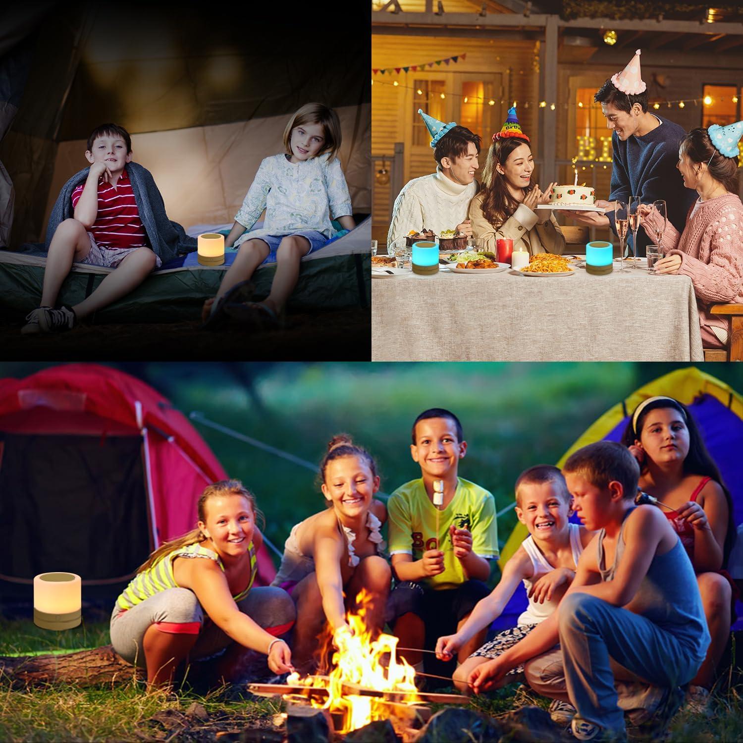 Luz Nocturna Recargable ERUN Dorada con Control Remoto