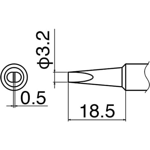 Punta de Soldadura HAKKO T19-D32 3.2mm Forma D