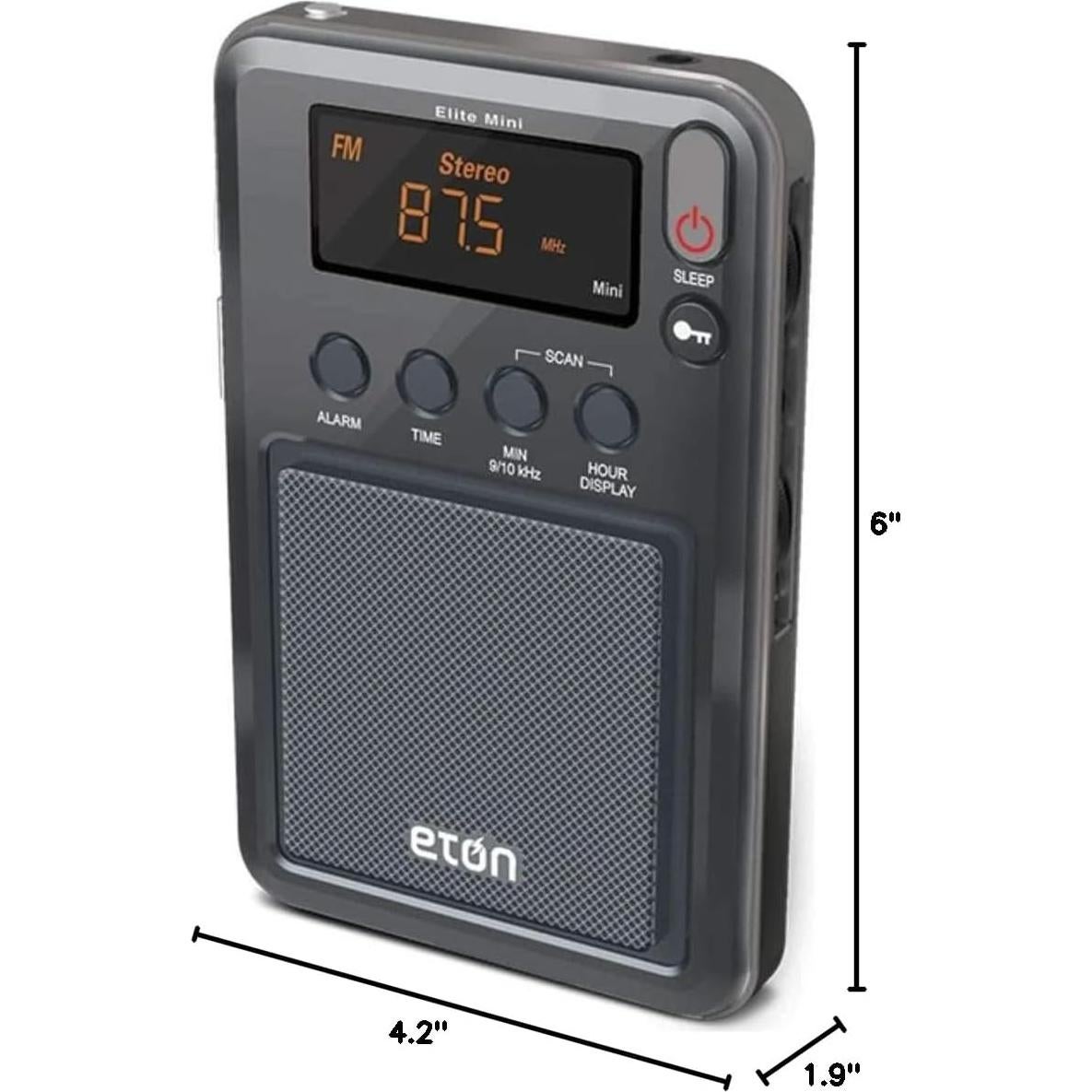 Eton Radio Mini Compacta Elite AM/FM Ondas Cortas con Alarma