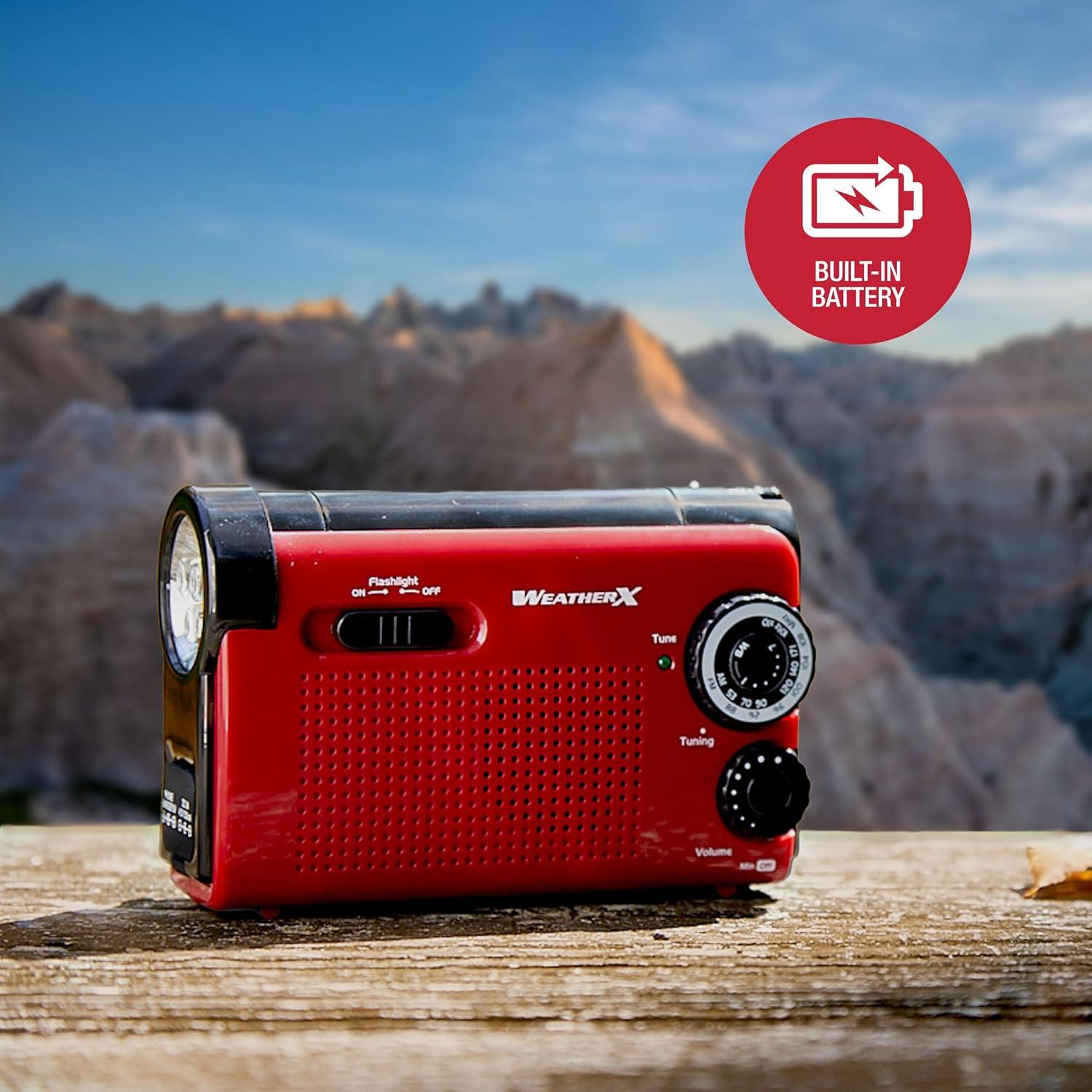 Radio Meteorológica NOAA WeatherX WR182R con Linterna LED