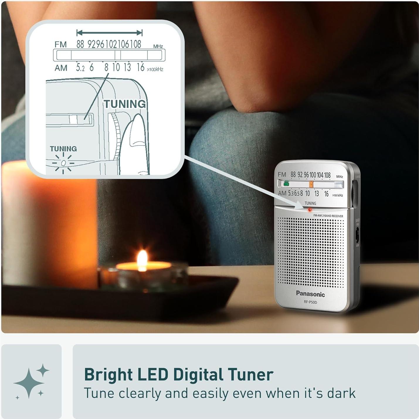 Radio Portátil AM/FM Panasonic RF-P50D con Sintonizador Digital