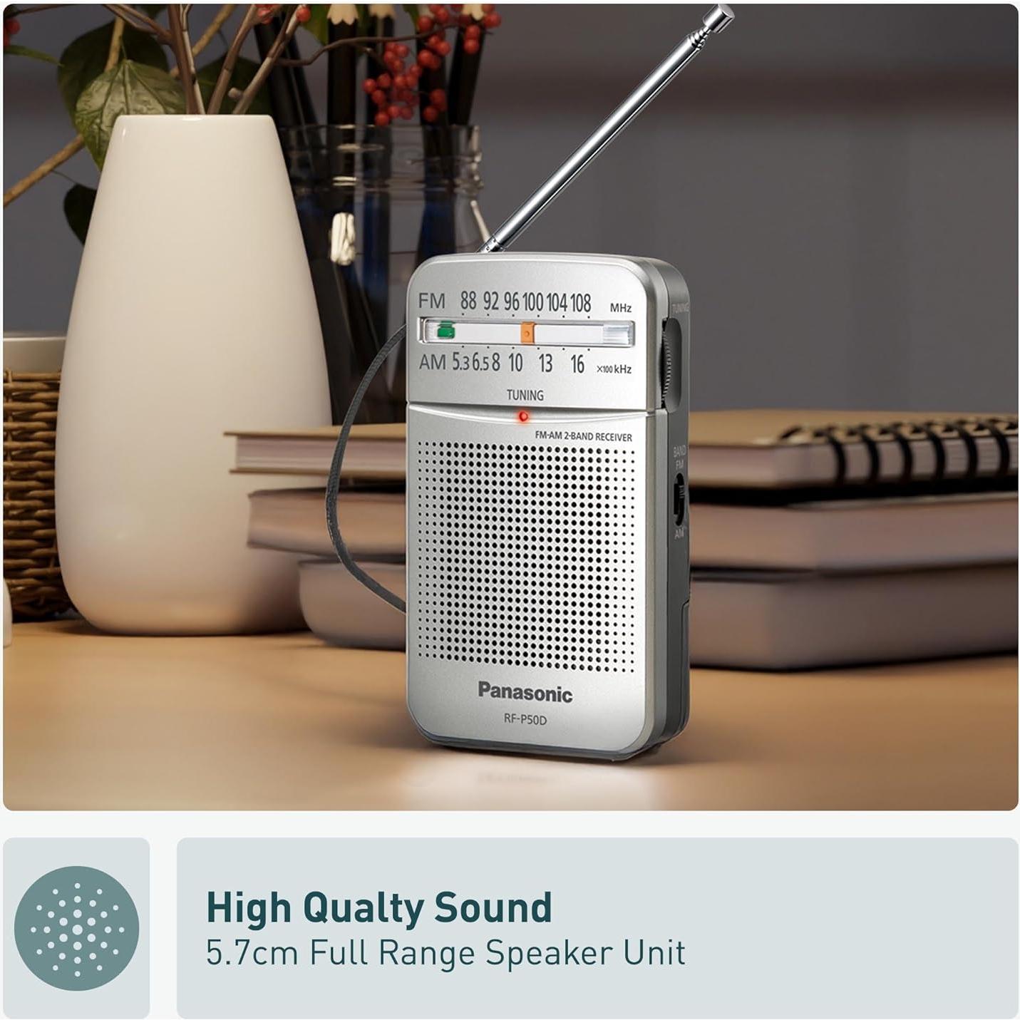 Radio Portátil AM/FM Panasonic RF-P50D con Sintonizador Digital