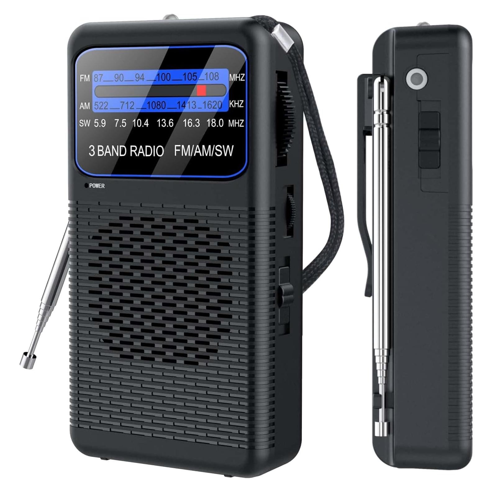 Radio de bolsillo Ekevitte EKE88 AM/FM/Onda Corta con Linterna