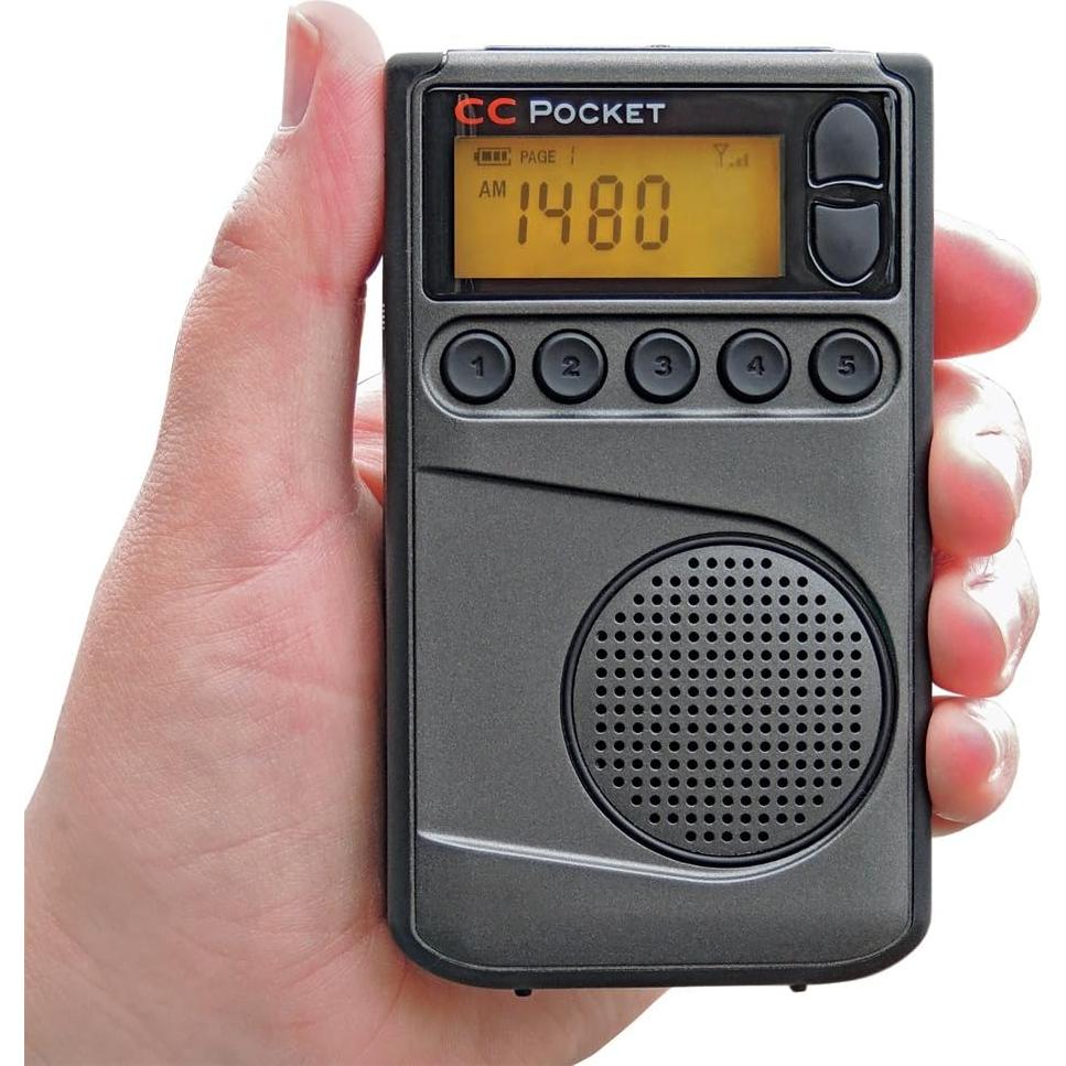 Radio de bolsillo C.Crane CC Pocket AM/FM NOAA con Reloj