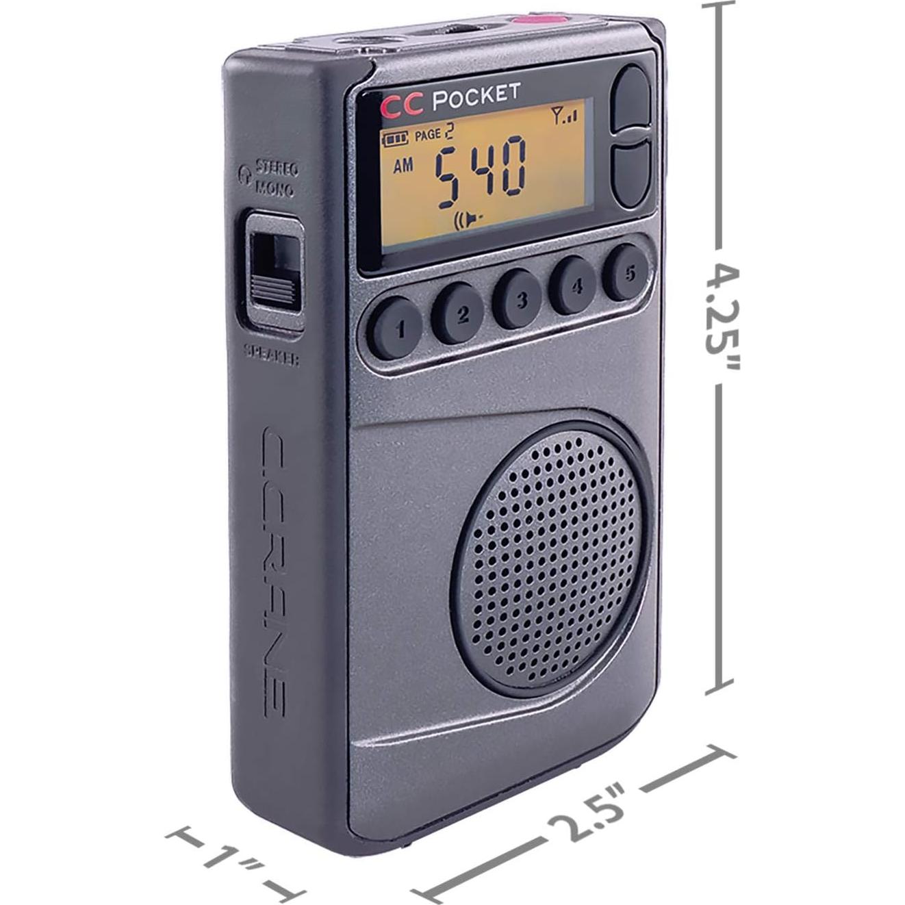 Radio de bolsillo C.Crane CC Pocket AM/FM NOAA con Reloj