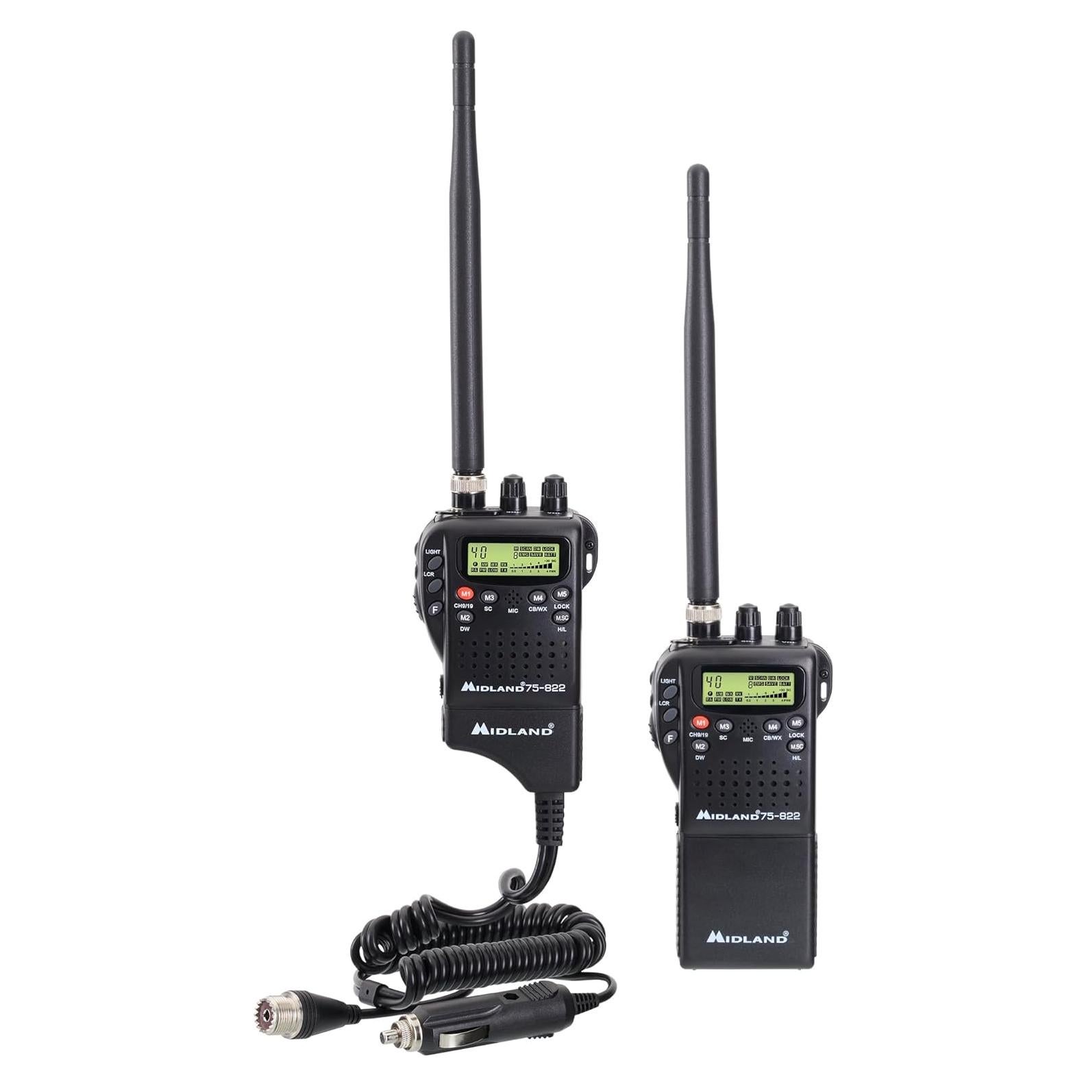 Radio CB portátil Midland 75-822 con 40 canales y NOAA