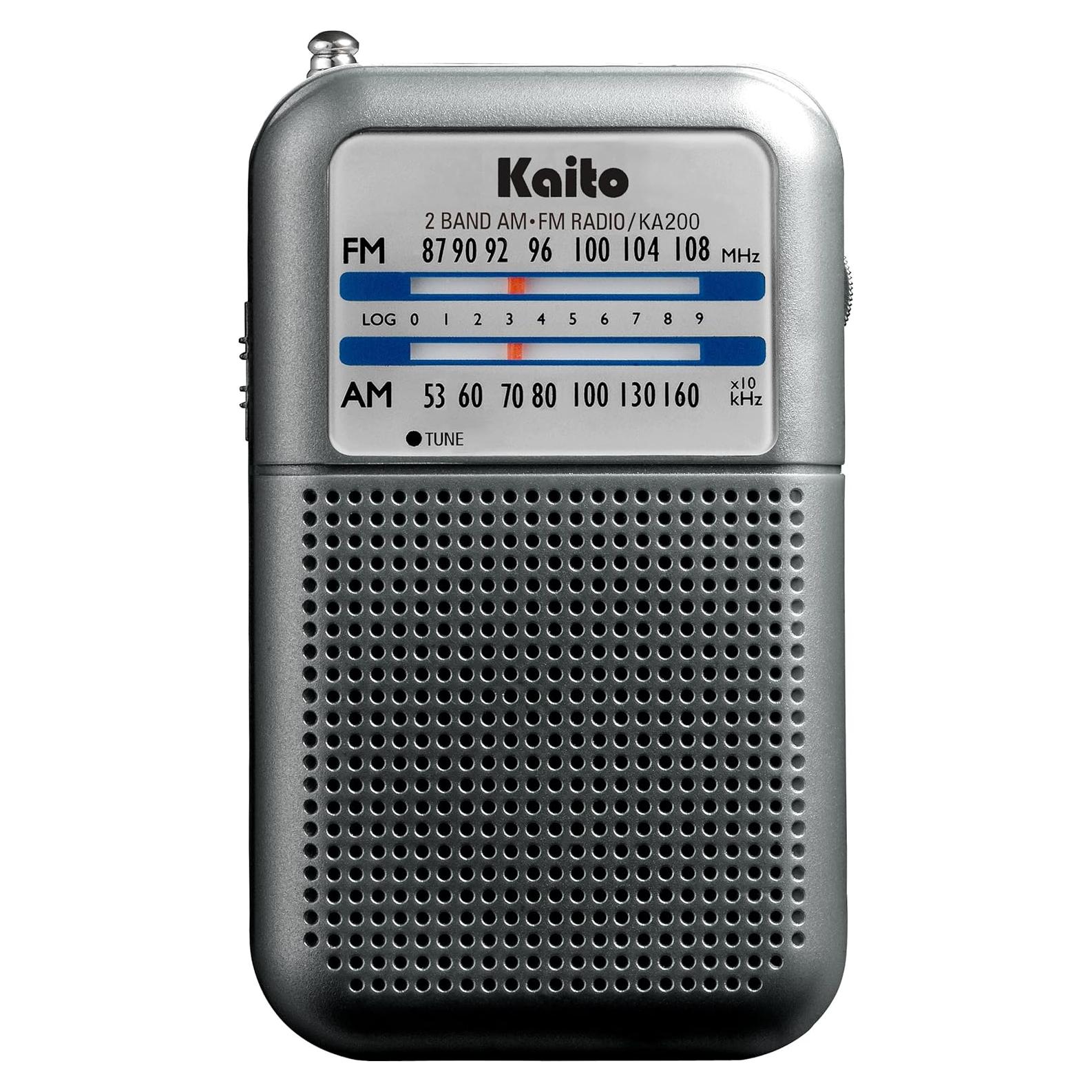 Radio de bolsillo Kaito KA200S AM/FM Gris Ultra Compacta