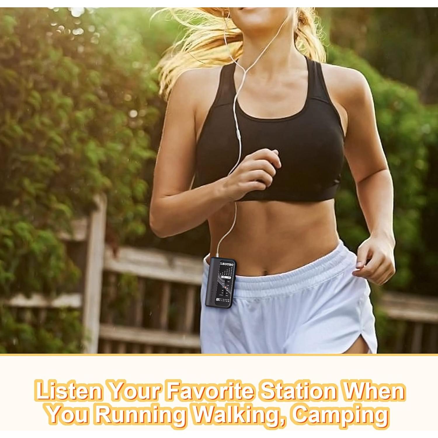 LEOTEC Small Pocket Radios, Battery Operated AM FM Radio, DBS Function Great Reception for Indoor, Outdoor & Emergency Use,Portable Transistor Radio with Earphone