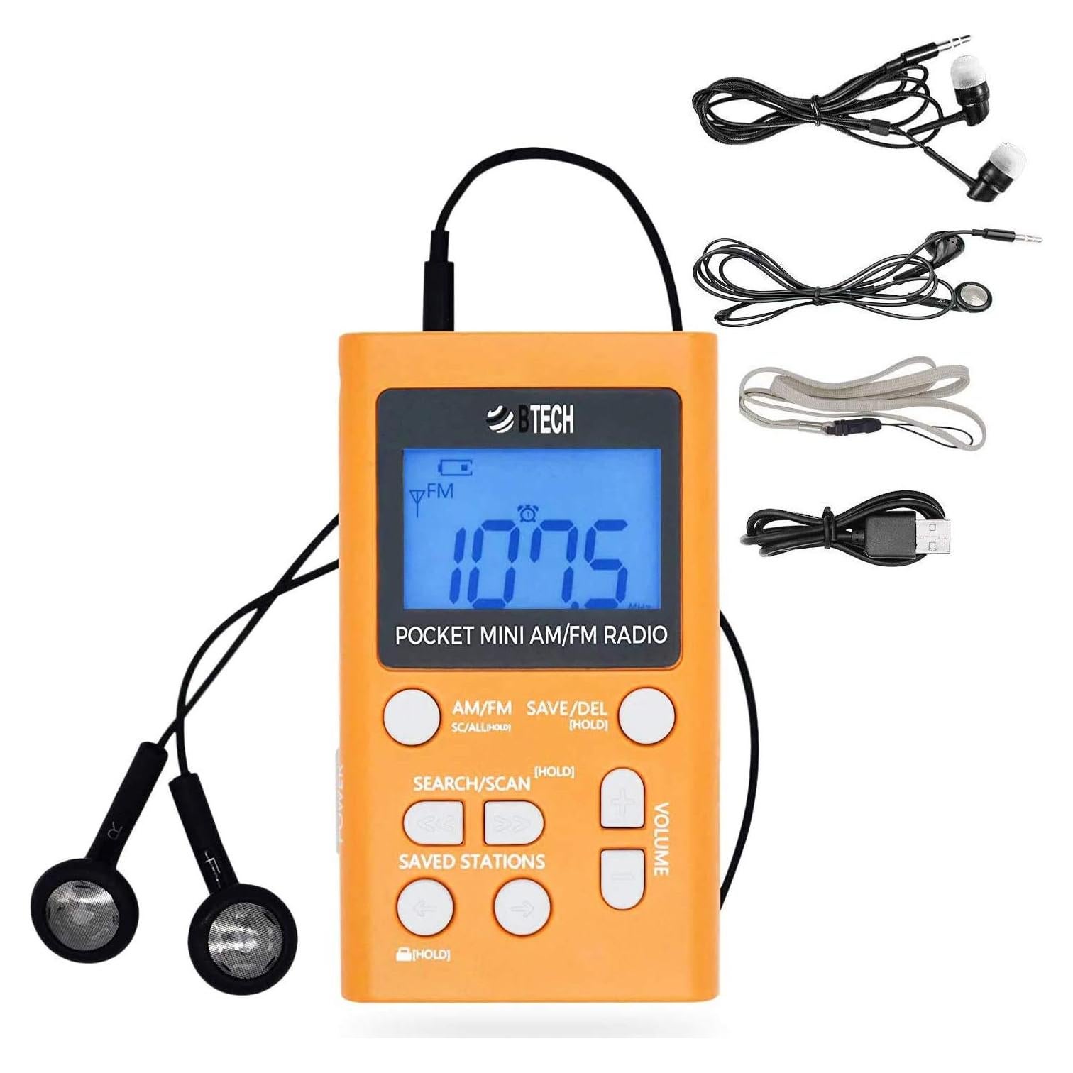 Radio Portátil BTECH MPR-AF1 AM/FM con Auriculares Estéreo