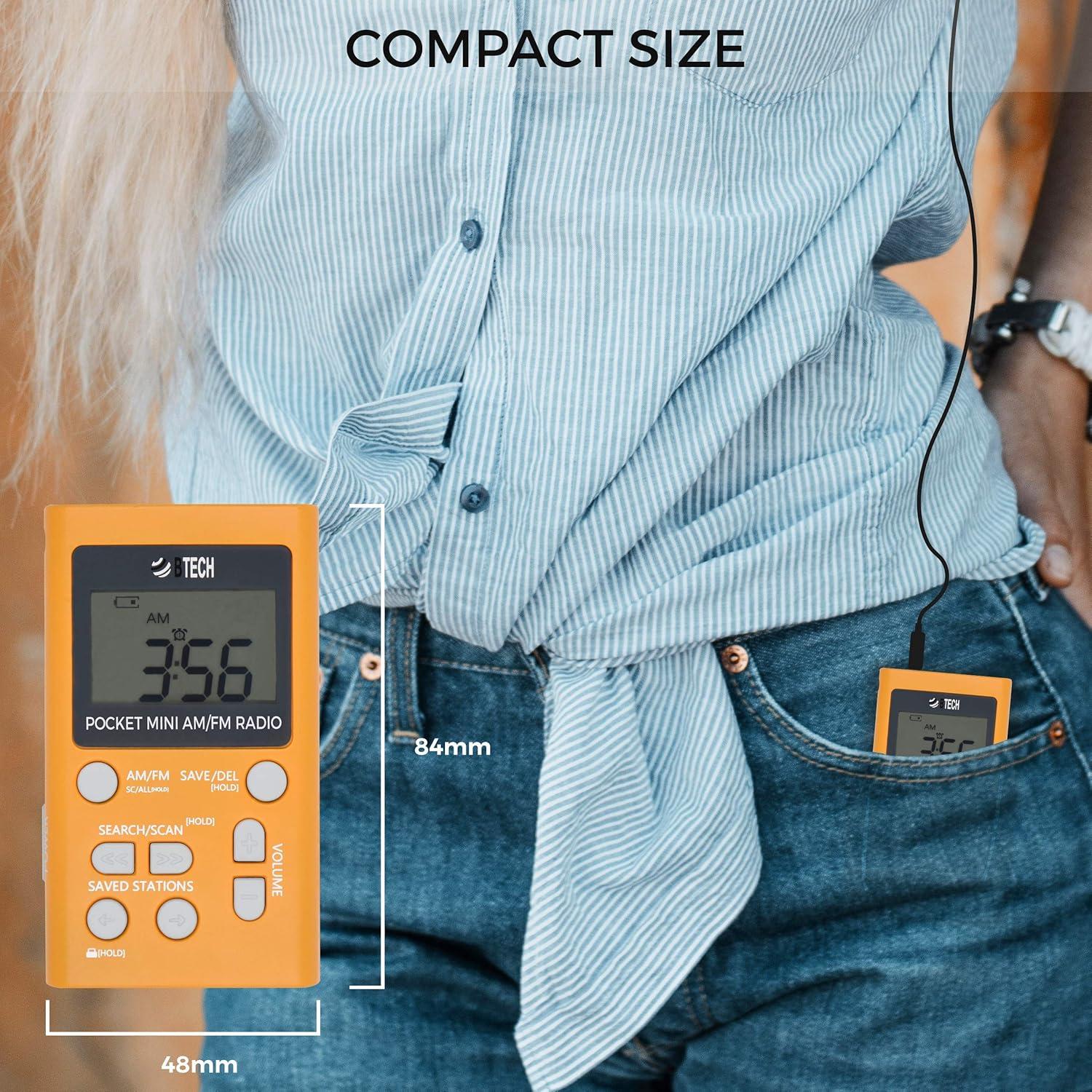 Radio Portátil BTECH MPR-AF1 AM/FM con Auriculares Estéreo