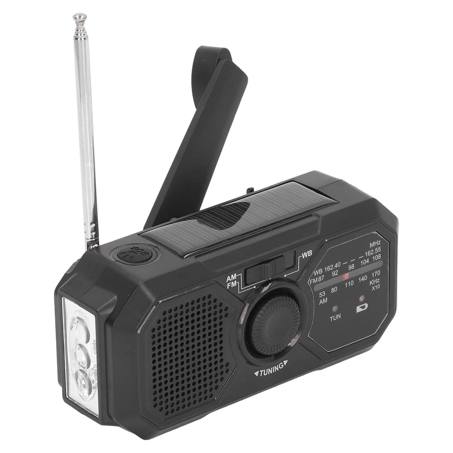 Radio Meteorológica de Emergencia CUIFATI con Manivela Solar y Linterna