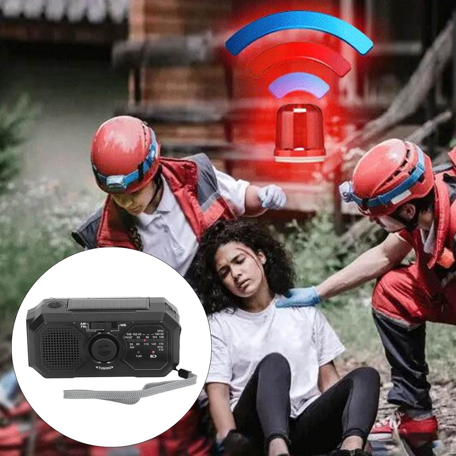 Radio Meteorológica de Emergencia CUIFATI con Manivela Solar y Linterna