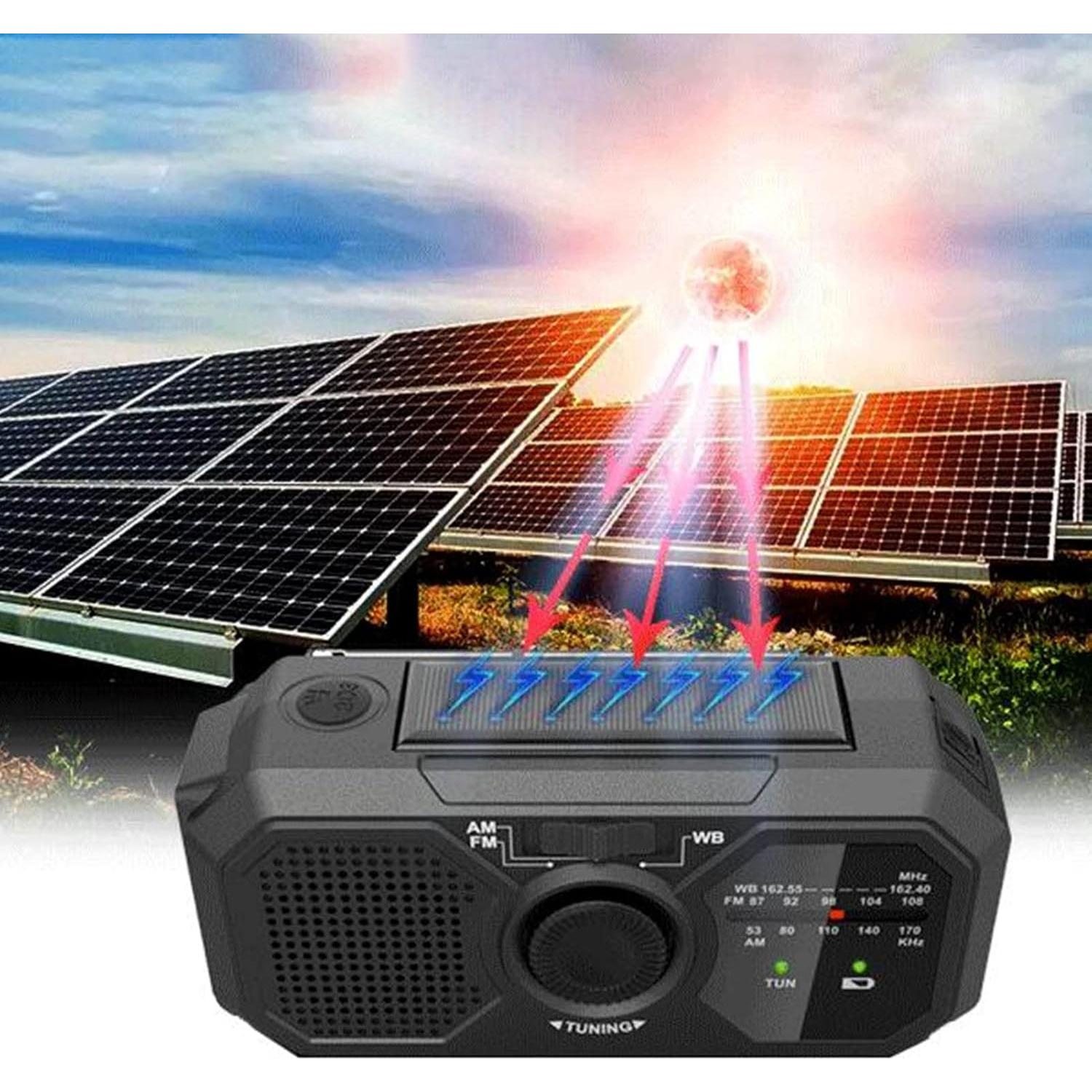 Radio Meteorológica de Emergencia CUIFATI con Manivela Solar y Linterna