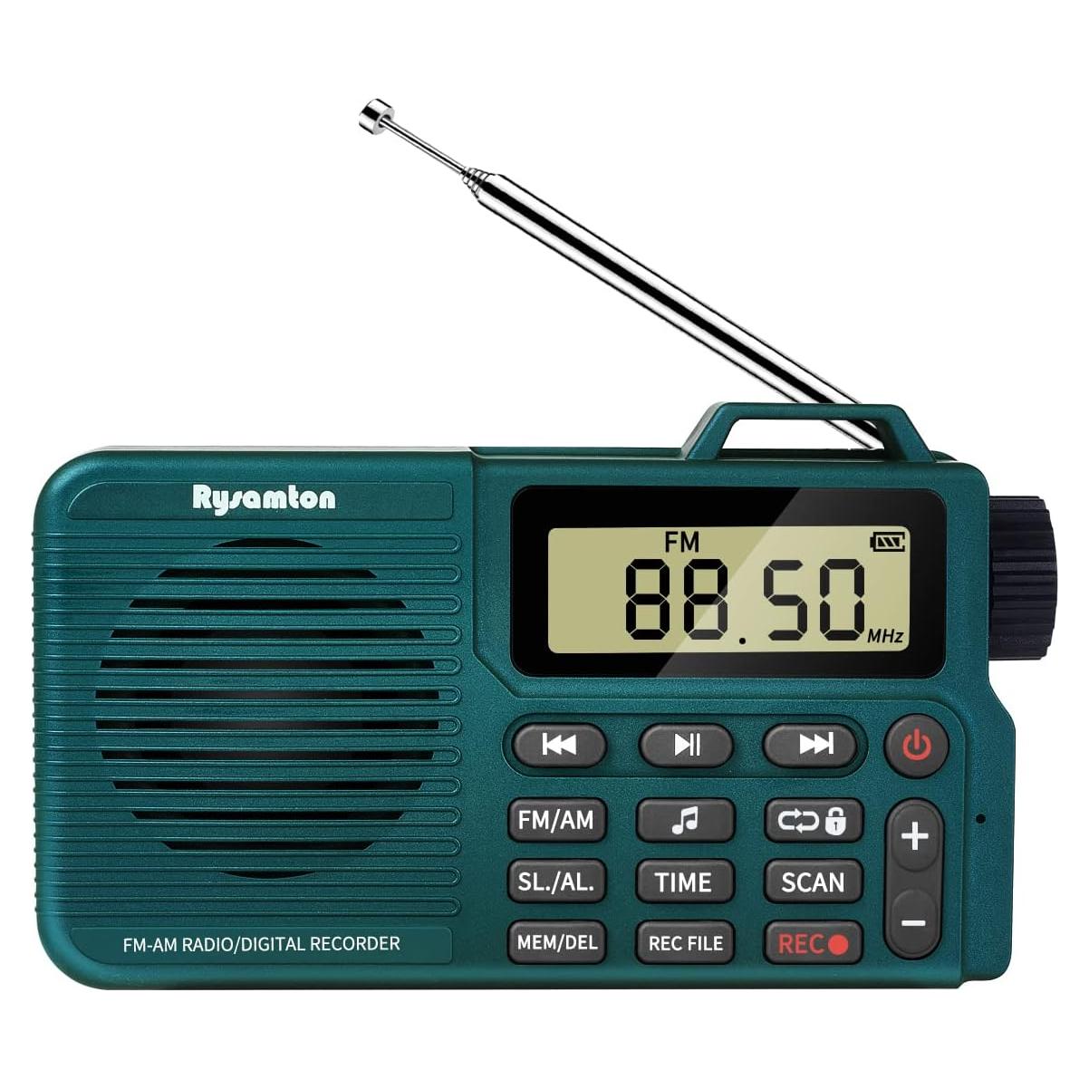 Grabadora de Radio Digital AM/FM Portátil Rysamton Verde