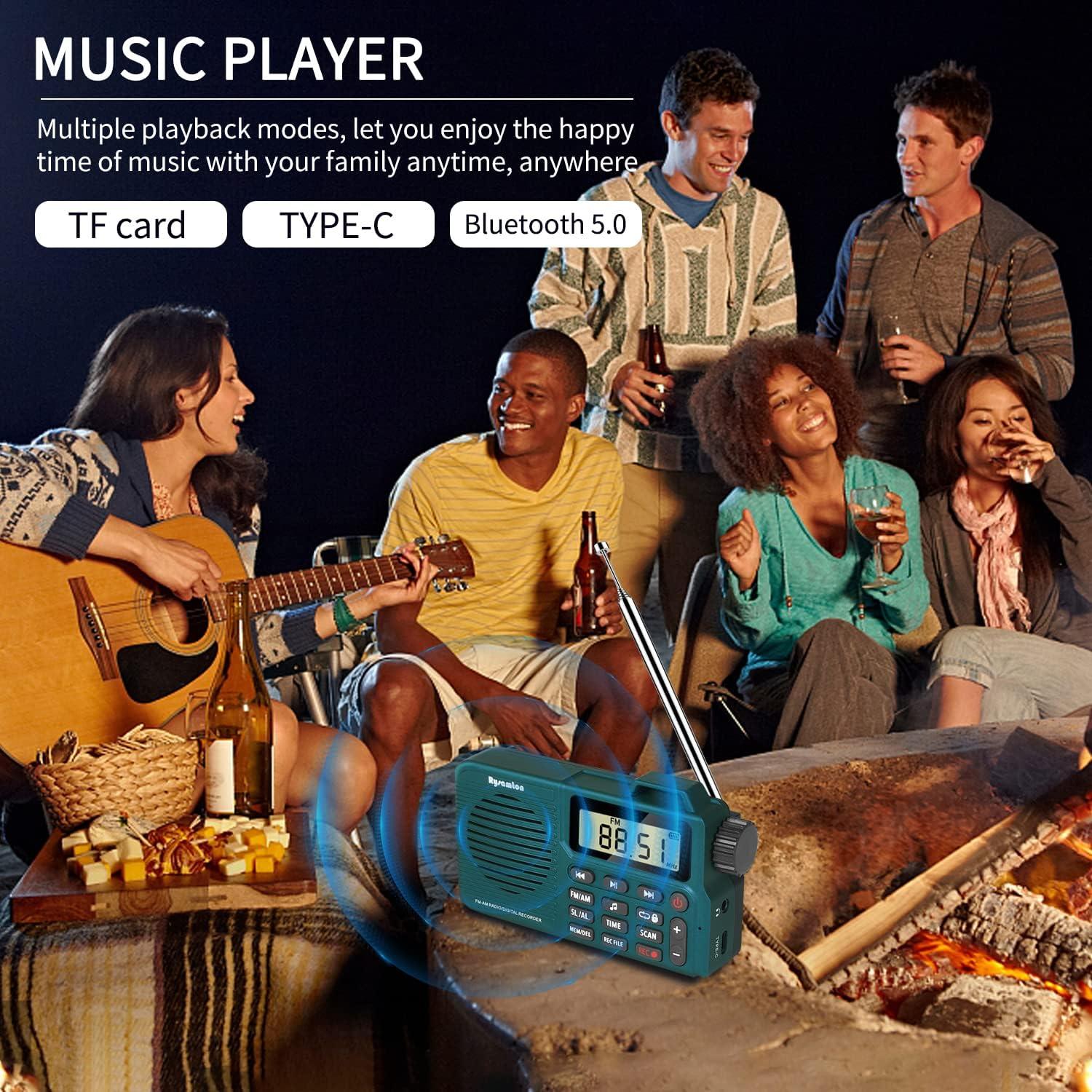 Grabadora de Radio Digital AM/FM Portátil Rysamton Verde