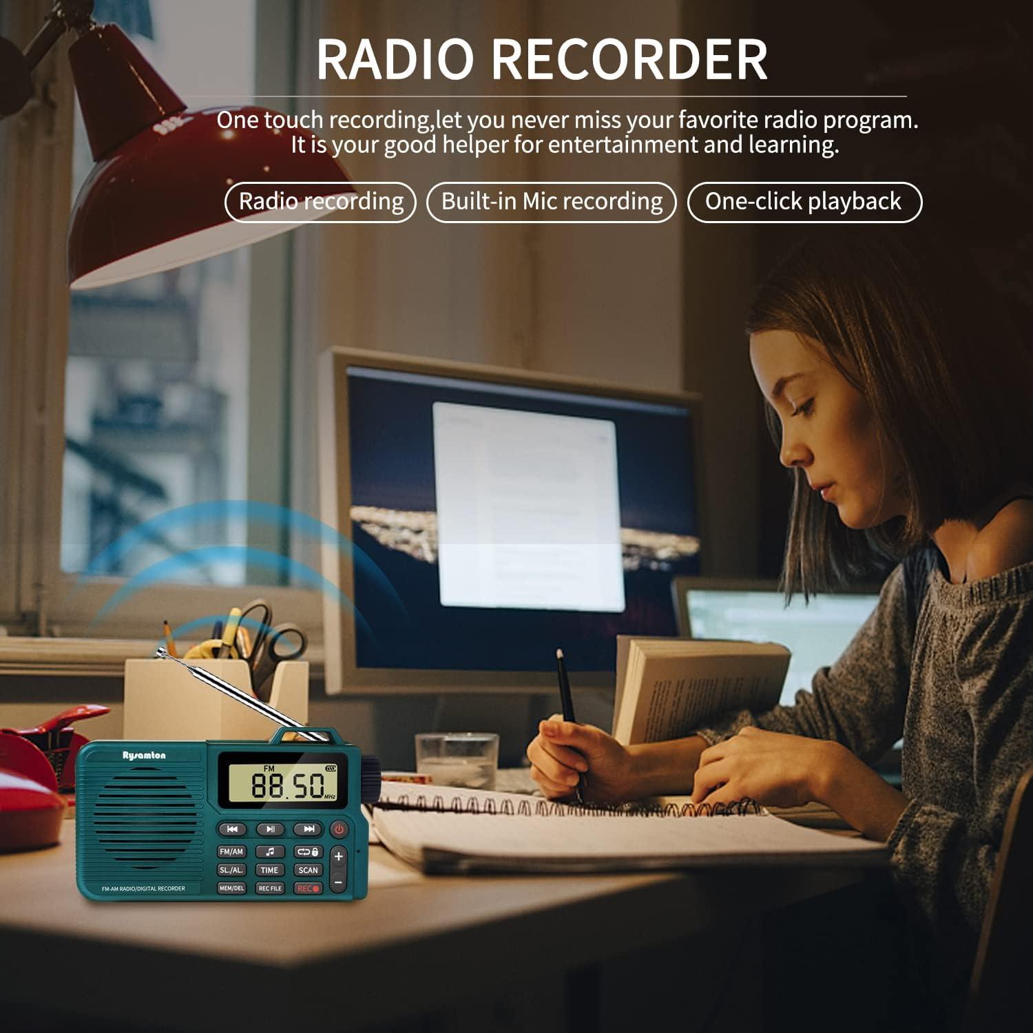 Grabadora de Radio Digital AM/FM Portátil Rysamton Verde