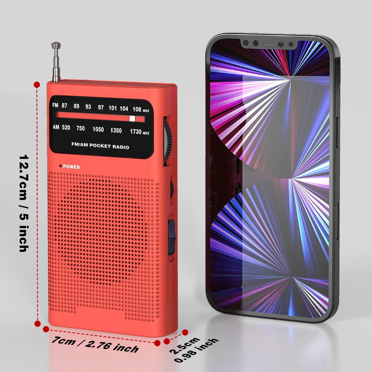 Radio Portátil AM/FM Goodes con Altavoz Grande y Antena 41.91 cm - Rojo