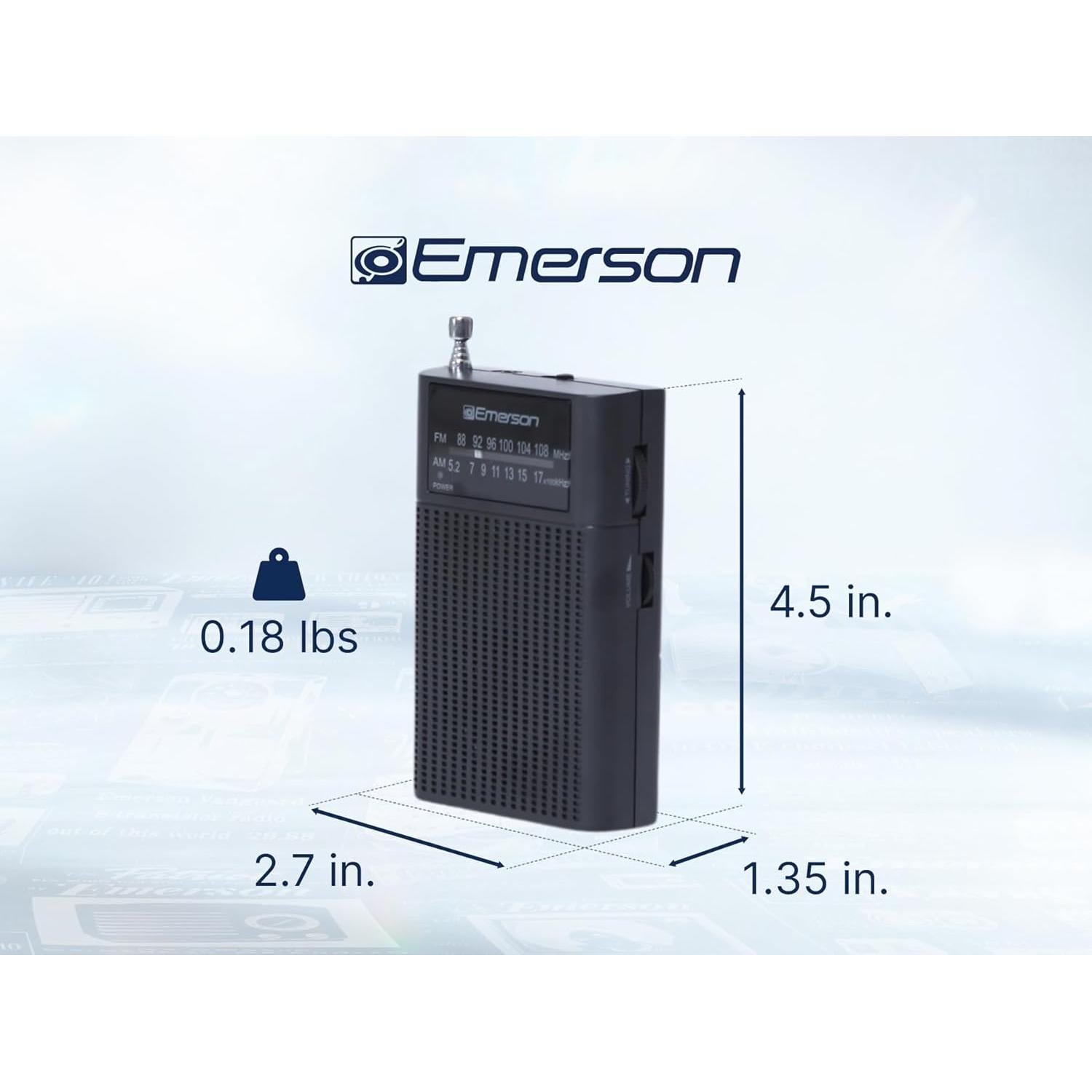 Radio Portátil AM/FM Emerson ER-7000 con Altavoz Integrado