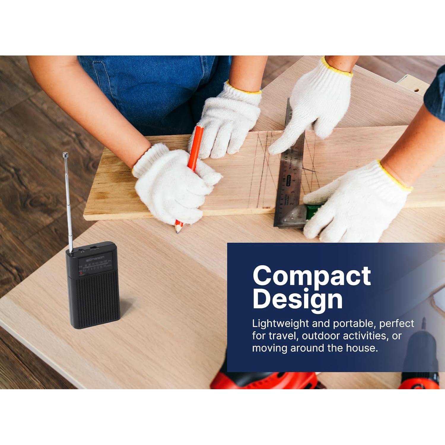 Radio Portátil AM/FM Emerson ER-7000 con Altavoz Integrado