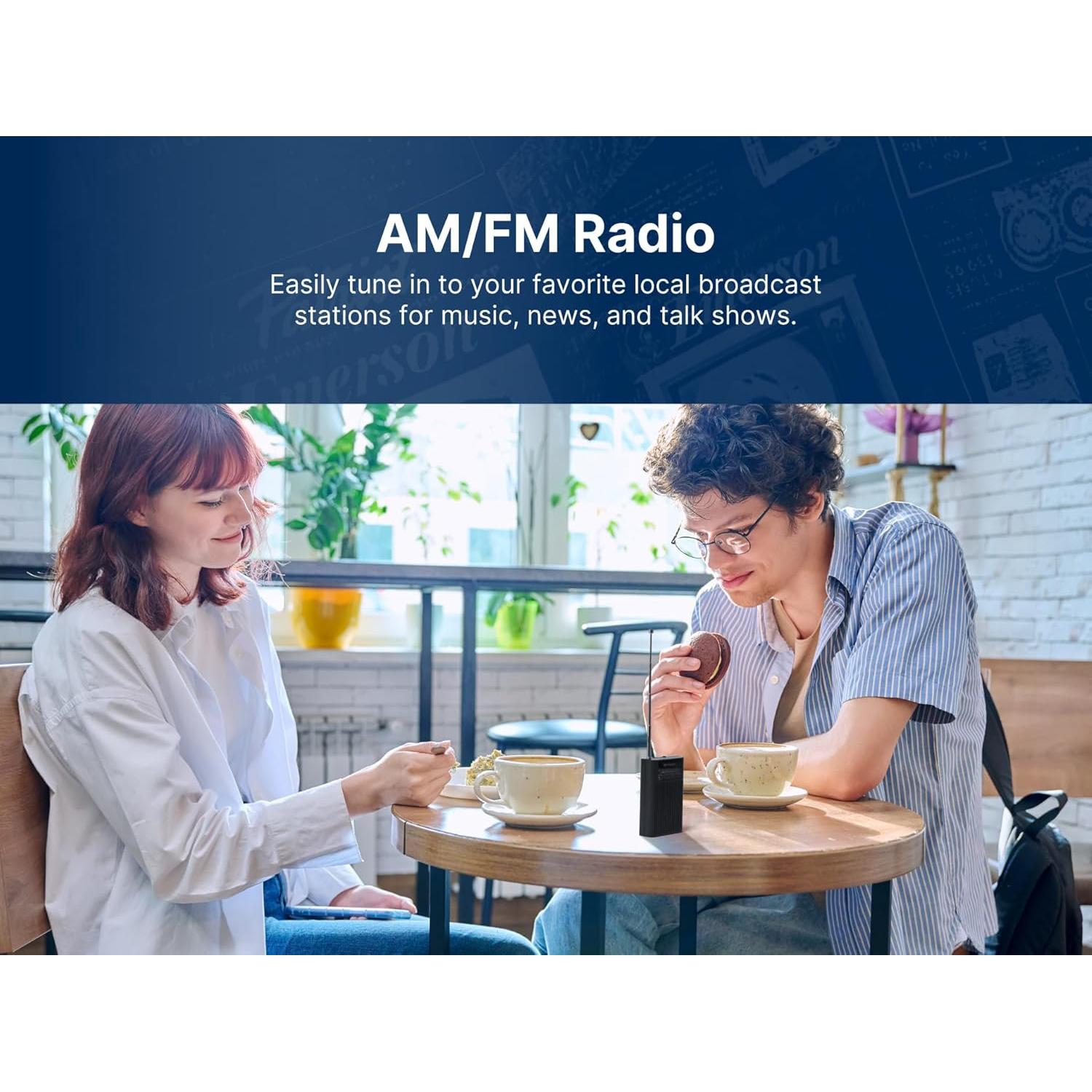 Radio Portátil AM/FM Emerson ER-7000 con Altavoz Integrado