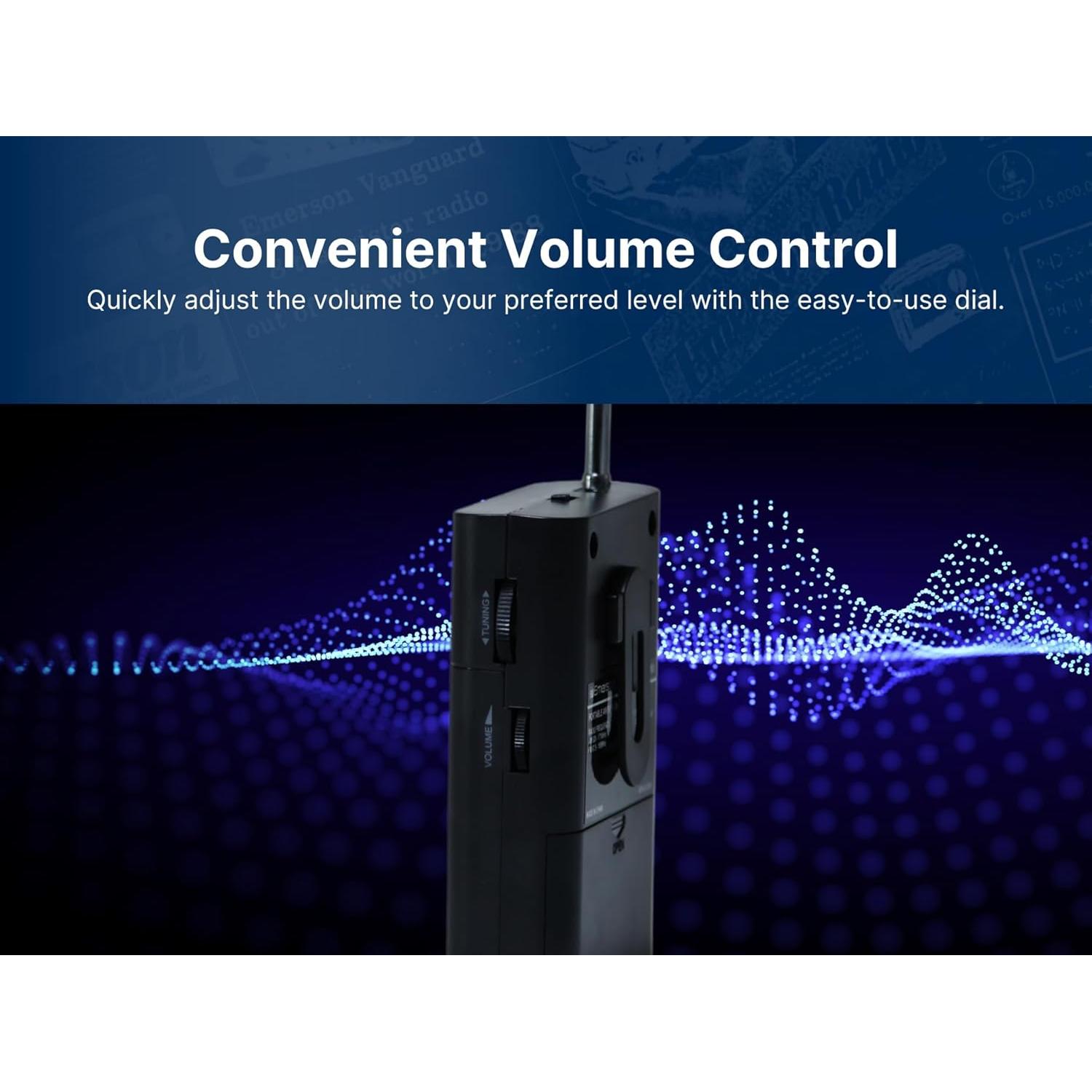 Radio Portátil AM/FM Emerson ER-7000 con Altavoz Integrado