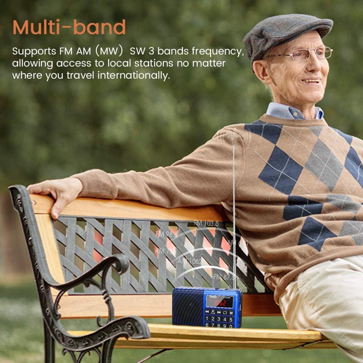 Radio de Bolsillo PRUNUS J-429 AM FM Carga USB Altavoz Neodimio