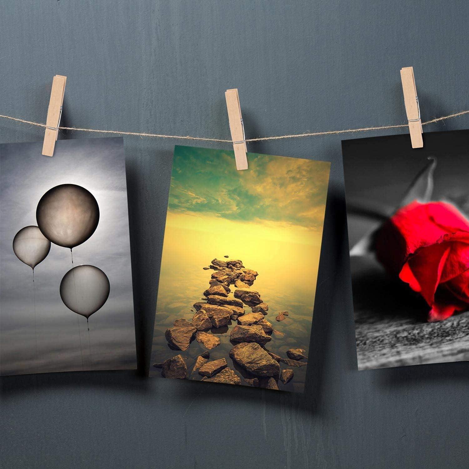 100 Pinzas de Ropa de Madera Tecbeauty 8.6 cm Alta Resistencia