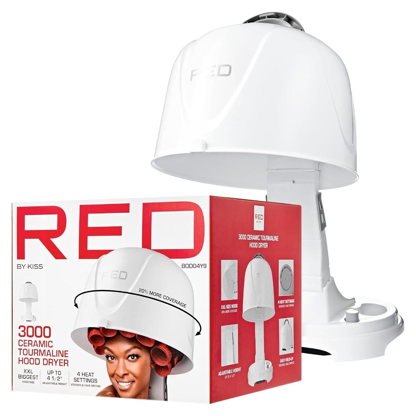 Secador de Capucha Profesional Red by Kiss 3000 Cerámica 1875W