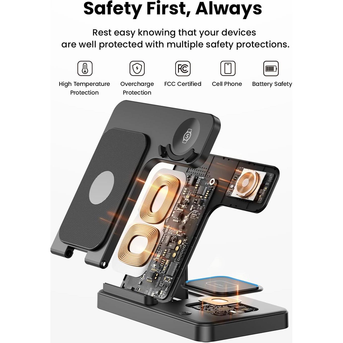 Cargador Inalambrico 3 en 1 GEEKERA para Samsung Galaxy