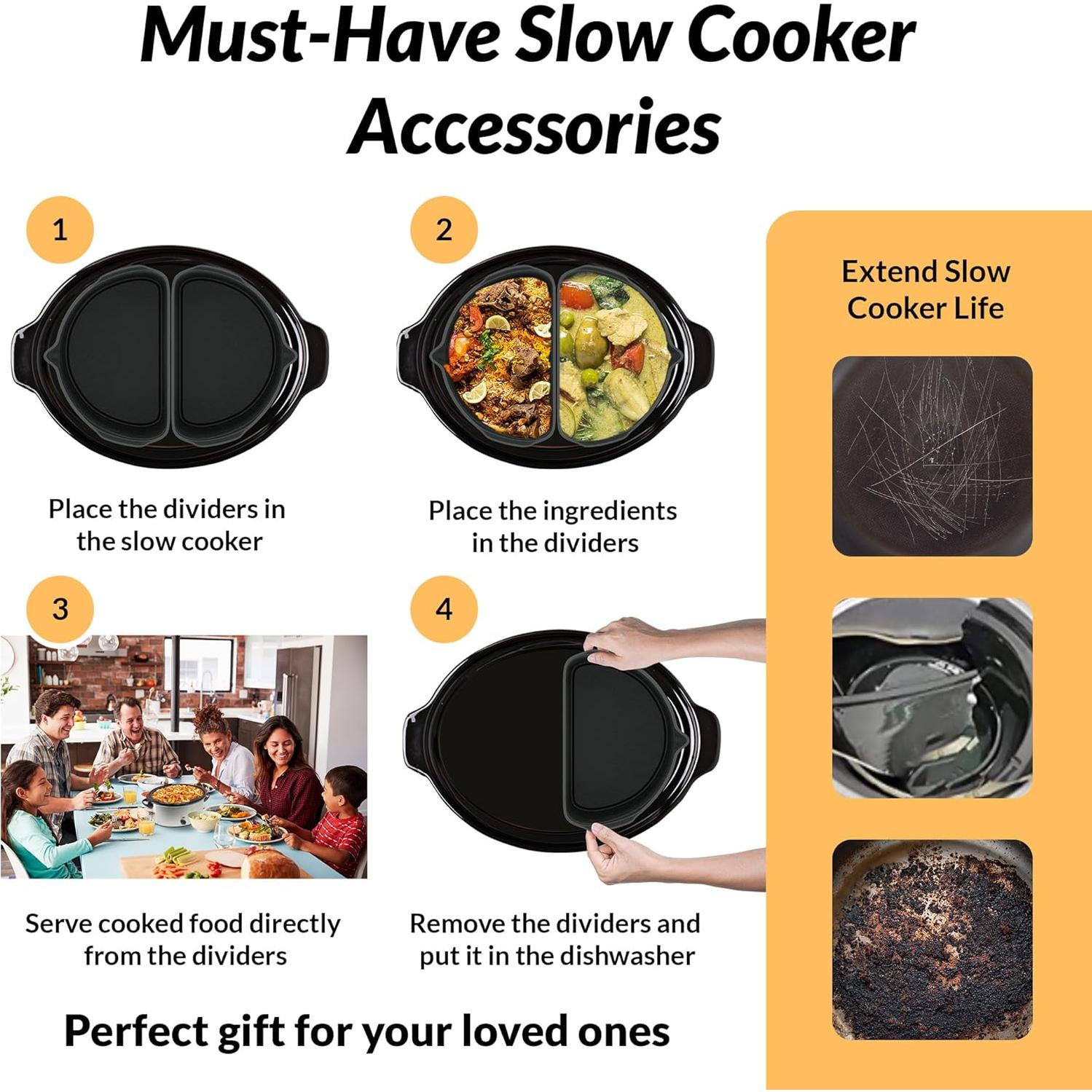 Forros de Silicona Reutilizables Tasmai para Olla de Cocción Lenta 4-4.5L