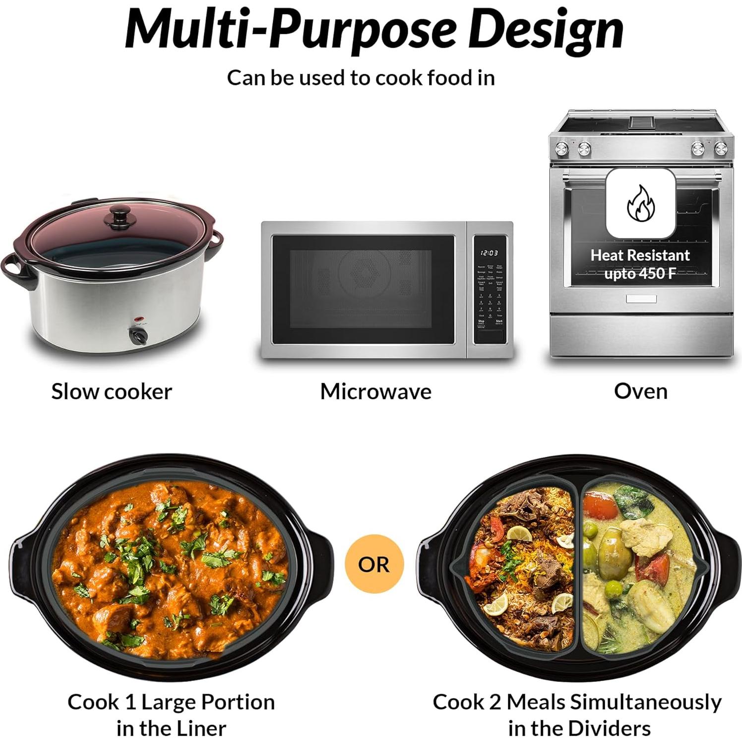 Forros de Silicona Reutilizables Tasmai para Olla de Cocción Lenta 4-4.5L