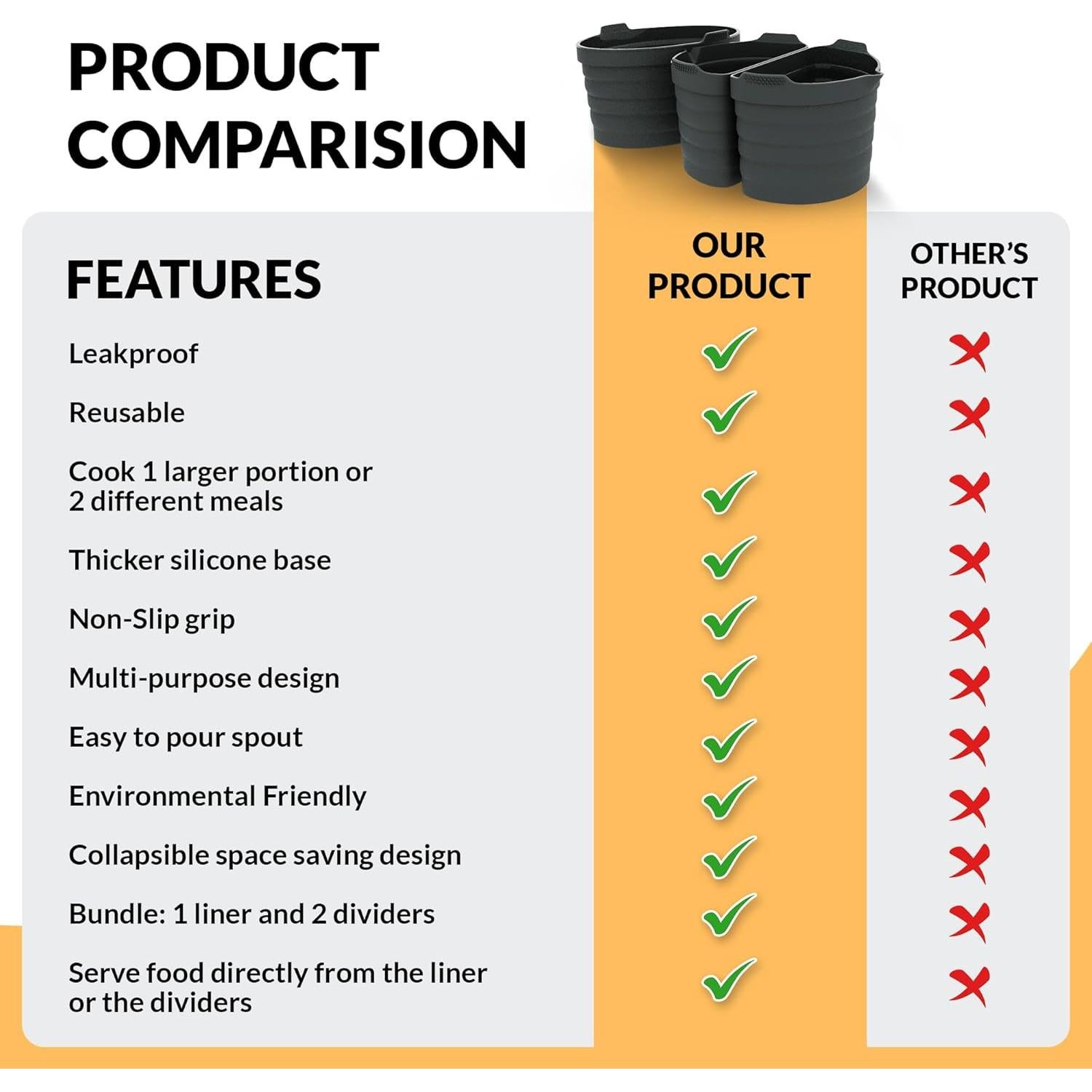 Forros de Silicona Reutilizables Tasmai para Olla de Cocción Lenta 4-4.5L