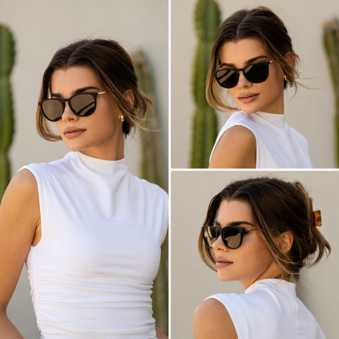 Gafas de sol redondas WearMe Pro UV polarizadas para mujer