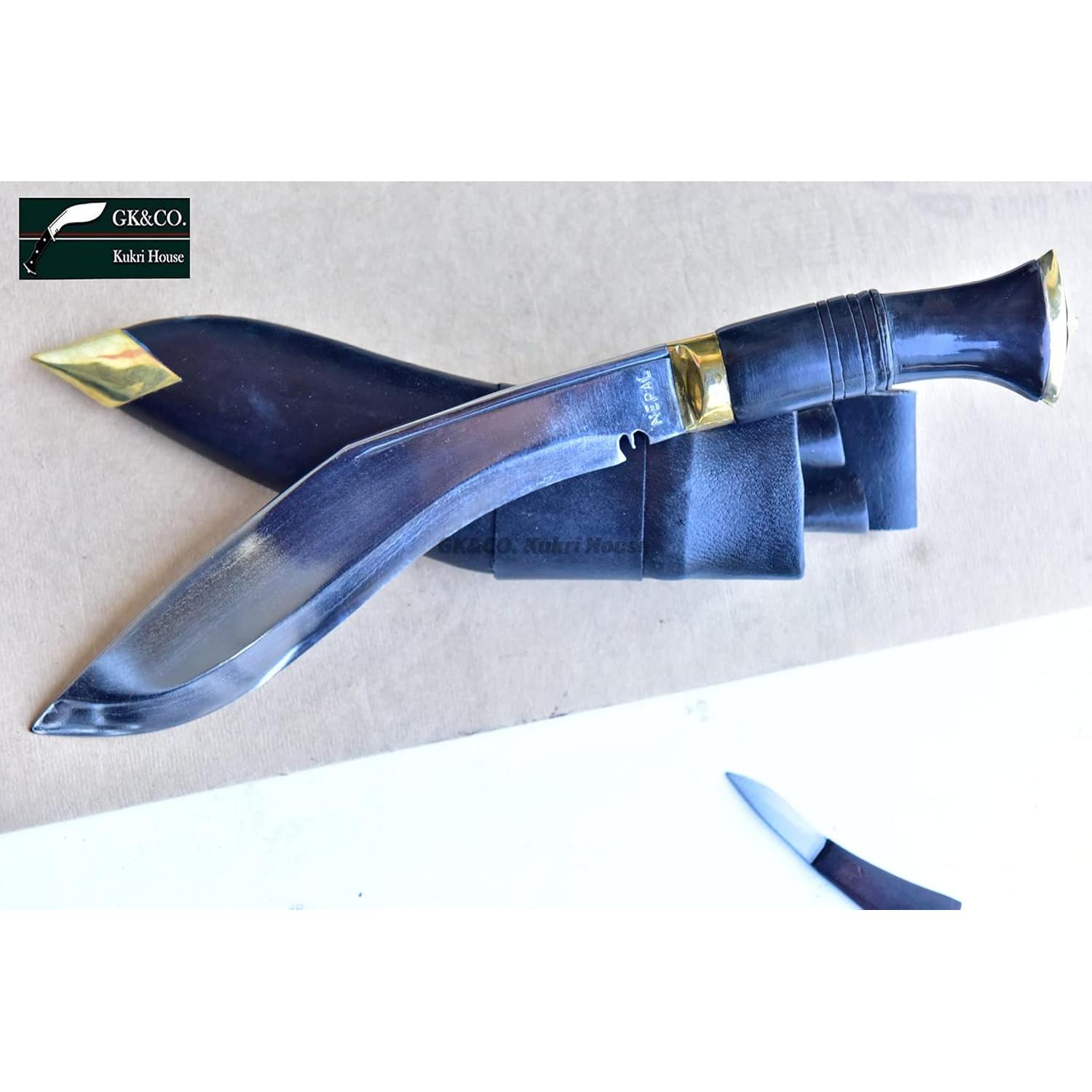 Official Issued - Genuine Kukri/Khukuri- 9 Inch Nepal Armies Service Issue Kukri Knife -Traditional Horn Handle- Handmade in Nepal