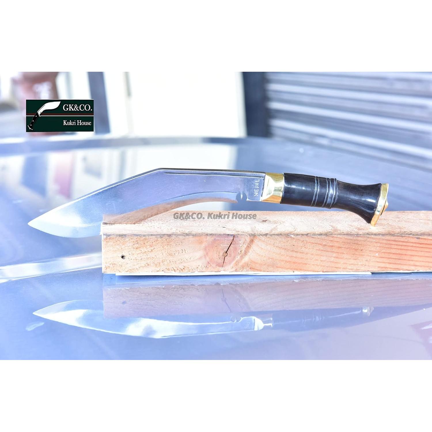 Official Issued - Genuine Kukri/Khukuri- 9 Inch Nepal Armies Service Issue Kukri Knife -Traditional Horn Handle- Handmade in Nepal