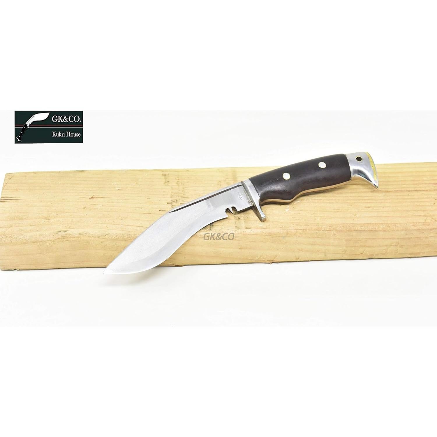 Kukri GK&CO. de 5" con Mango de Madera de Rosa y Funda de Cuero