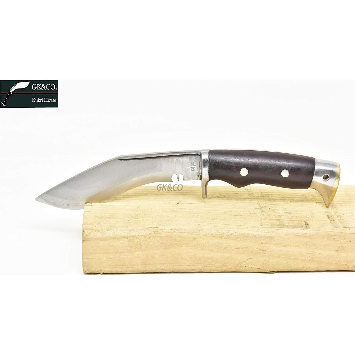 Kukri GK&CO. de 5" con Mango de Madera de Rosa y Funda de Cuero